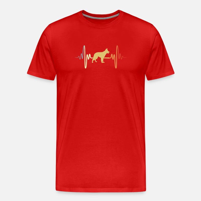 Deutscher Schäferhund Pulsschlag - Männer Premium Bio T-Shirt - Rot