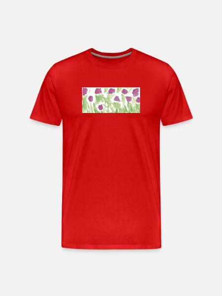 Das Leben ist eine Blumenwiese - Männer Premium Bio T-Shirt - Rot