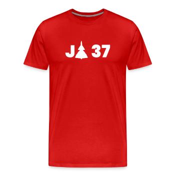 JA 37 Viggen - T-shirt bio Premium Homme - rouge - Devant - Damien (186cm)