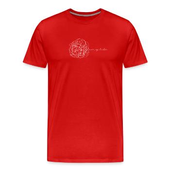 Mein Leben (dunkel) - Männer Premium Bio T-Shirt - Rot - Vorne - Damien (186cm)