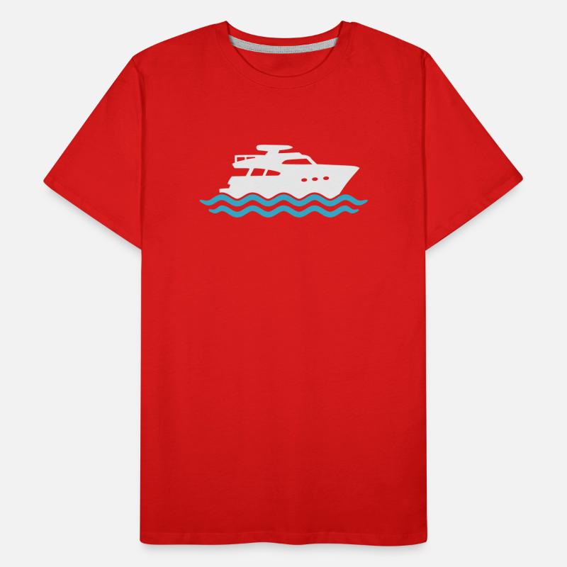 Yacht Silhouette Motorboot Männer Premium Bio T-Shirt
