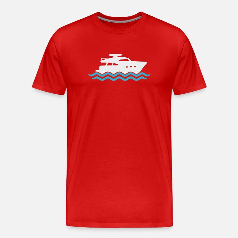 Yacht Silhouette Motorboot - Männer Premium Bio T-Shirt - Rot
