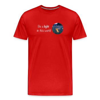 Soyez une lumière dans ce monde – les lucioles - T-shirt bio Premium Homme - rouge - Devant - Damien (186cm)
