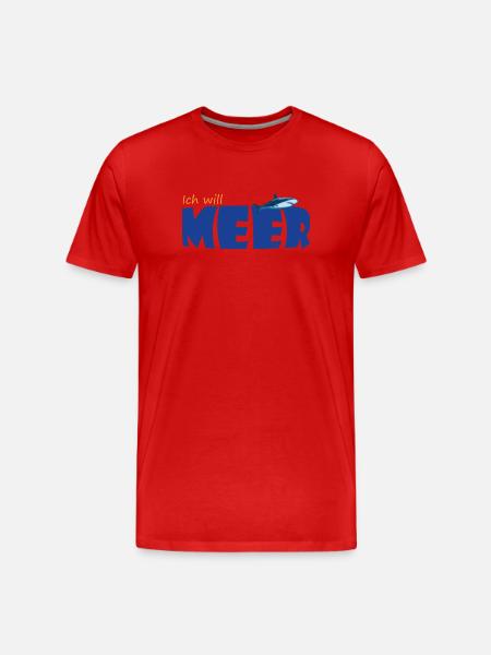 ICH WILL MEER - Männer Premium Bio T-Shirt - Rot