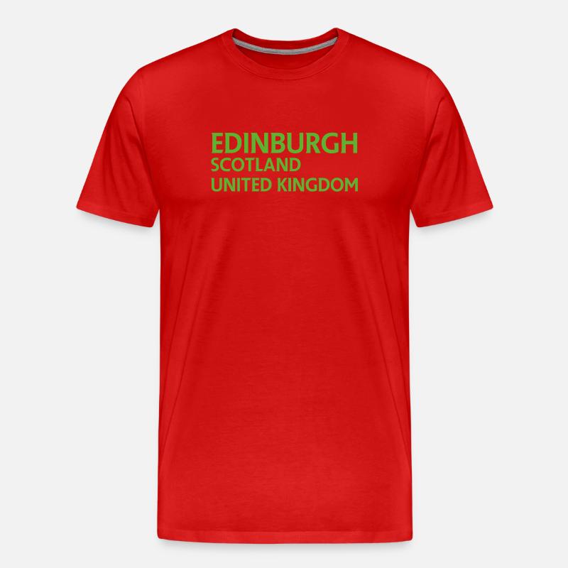 Edinburgh – Schottland Textdesign - Männer Premium Bio T-Shirt - Rot