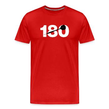 180, Perfect Darts Score, Onehundreteighty, 501 - Männer Premium Bio T-Shirt - Rot - Vorne - Damien (186cm)