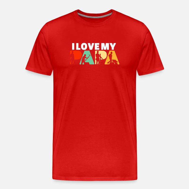 Construction Laborer Papa Tradesman Builder Art - Men's Premium Organic T-Shirt - red