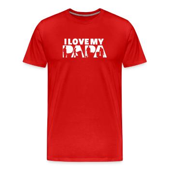 Papa Recyclable Collector Waste Management Art - Men's Premium Organic T-Shirt - red - Front - Damien (186cm)