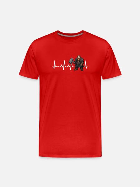 Dwarf Hammer Heartbeat - Men's Premium Organic T-Shirt - red