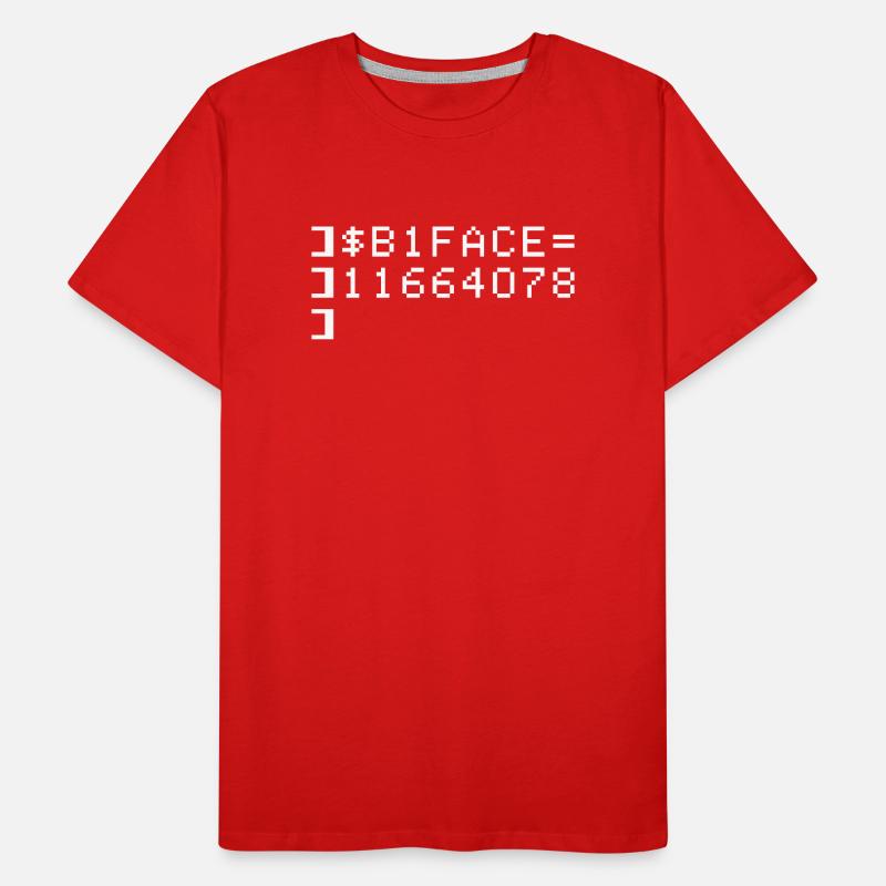 B1FACE Biface Code hexadécimal 8 bits Geek T-shirt bio Premium Homme