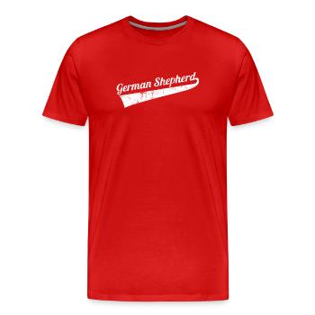 German Shepherd - Männer Premium Bio T-Shirt - Rot - Vorne - Damien (186cm)