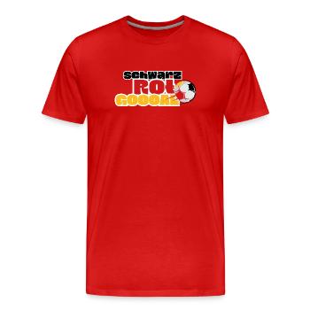 Schwarz Rot Goal - Männer Premium Bio T-Shirt - Rot - Vorne - Damien (186cm)
