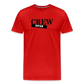 Capitaine d’équipage - Capitaine, Chef de groupe - T-shirt bio Premium Homme - rouge - Devant - Damien (186cm)