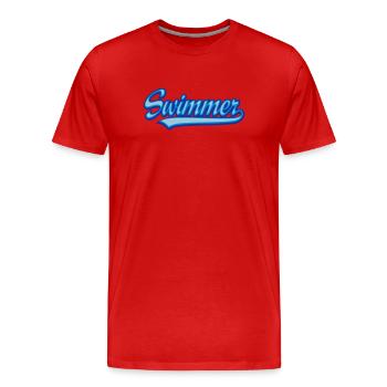Swimmer - Men's Premium Organic T-Shirt - red - Front - Damien (186cm)