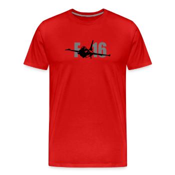 Kampfjet - Männer Premium Bio T-Shirt - Rot - Vorne - Damien (186cm)