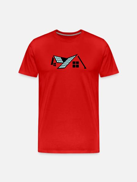 House with solar panels - Men's Premium Organic T-Shirt - red