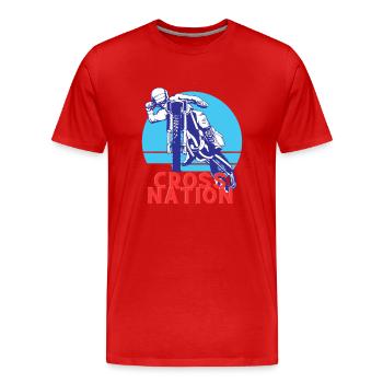 Cross Nation - Männer Premium Bio T-Shirt - Rot - Vorne - Damien (186cm)