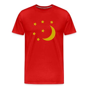 Mond und Sterne - Männer Premium Bio T-Shirt - Rot - Vorne - Damien (186cm)