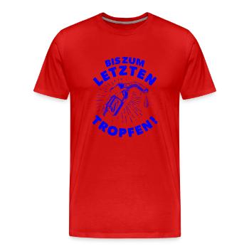 To the Last Drop — Blue - Men's Premium Organic T-Shirt - red - Front - Damien (186cm)