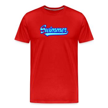 Nageur - T-shirt bio Premium Homme - rouge - Devant - Damien (186cm)