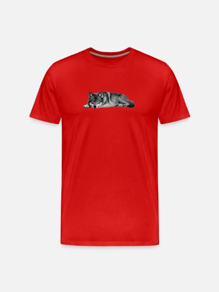 wolf - Men's Premium Organic T-Shirt - red