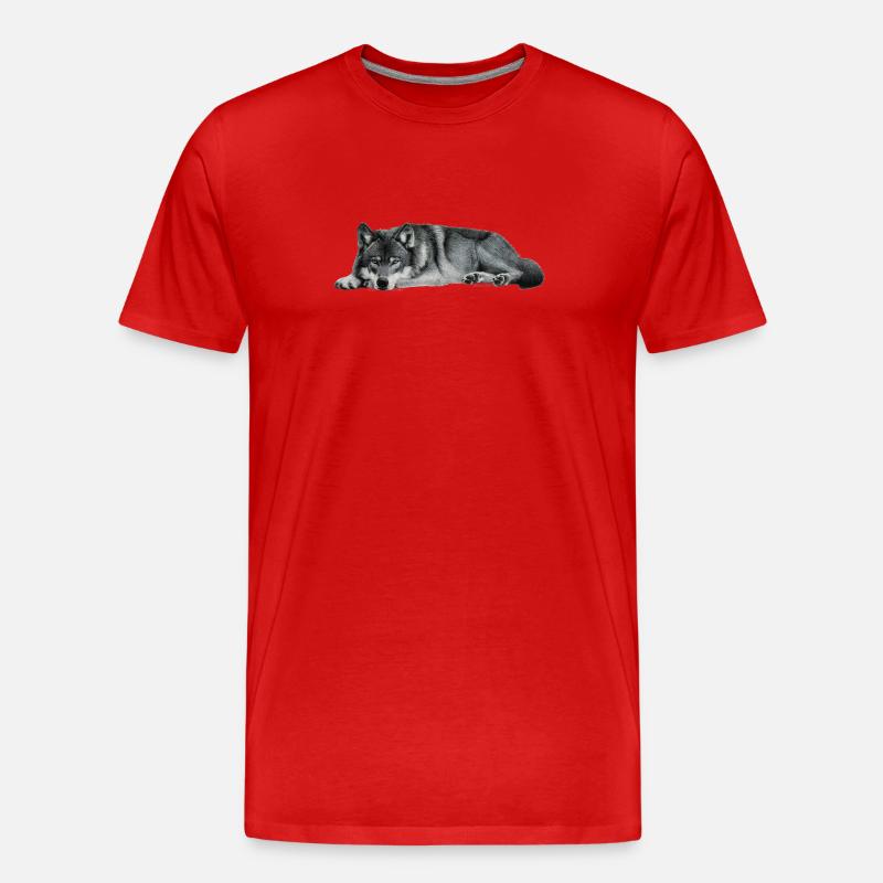 wolf - Männer Premium Bio T-Shirt - Rot