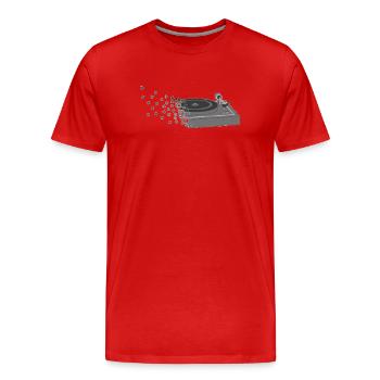 Turntable Pixelart - Men's Premium Organic T-Shirt - red - Front - Damien (186cm)