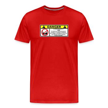 Danger Turbo  - T-shirt bio Premium Homme - rouge - Devant - Damien (186cm)