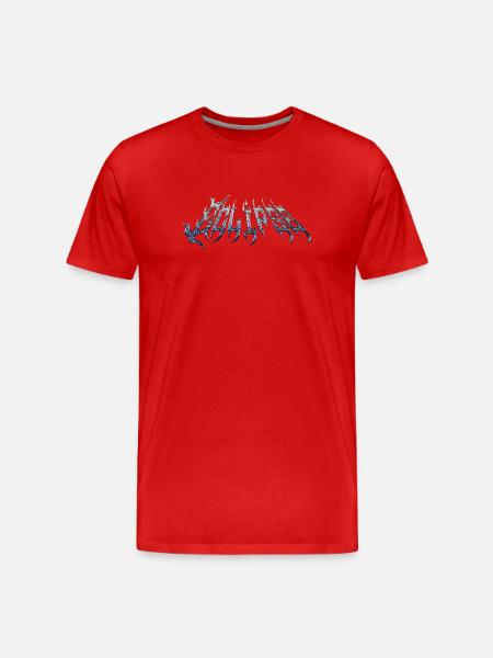 Eclipse - cold metal chrome text - Men's Premium Organic T-Shirt - red