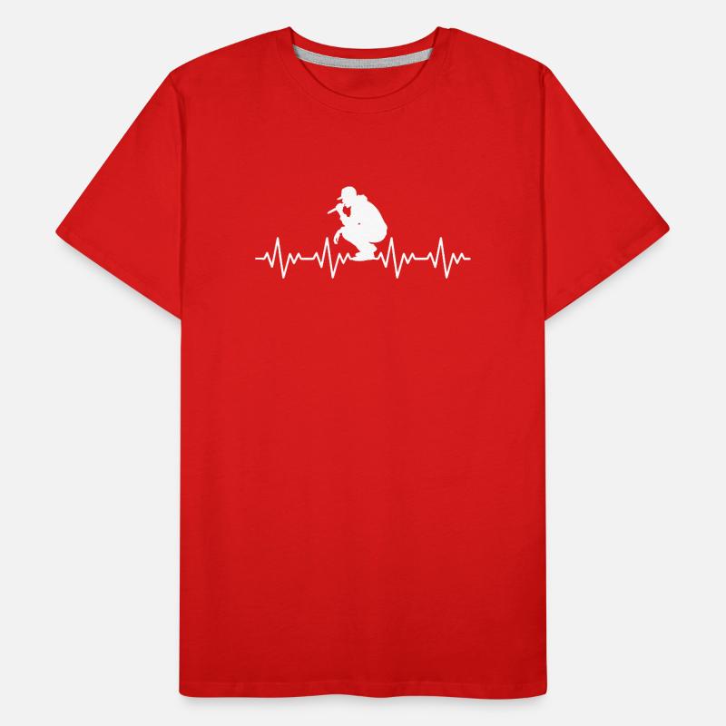 Rapper rappen MC Microphone Checker EKG Herzschlag Männer Premium Bio T-Shirt