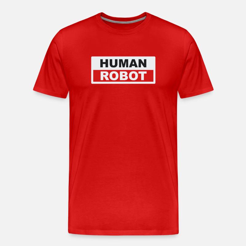 Human Robot - reale Intelligenz - Männer Premium Bio T-Shirt - Rot