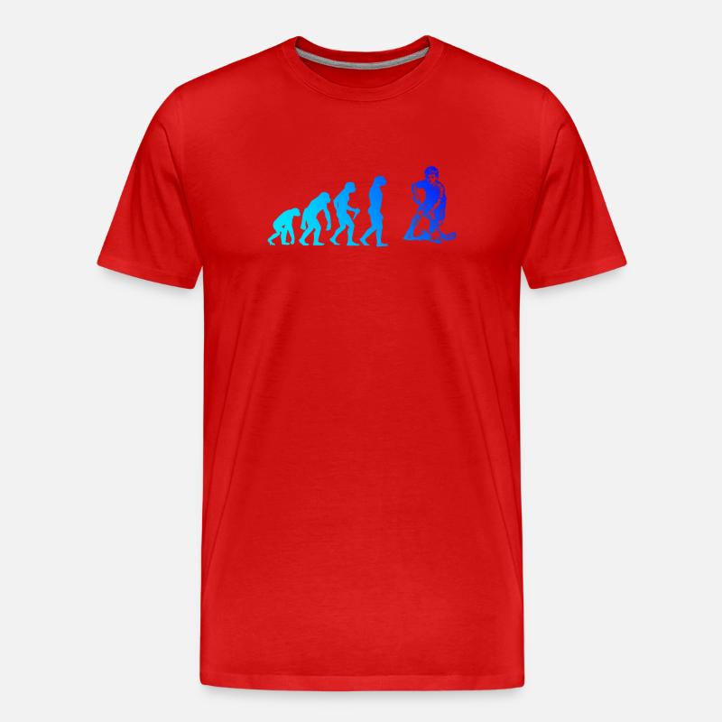 Charakterstarkes Floorball Design - Männer Premium Bio T-Shirt - Rot