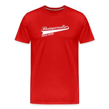 Mother-in-law 2026, best mother-in-law ever - Men's Premium Organic T-Shirt - red - Front - Damien (186cm)