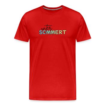 Under summer, vacation, summer - Men's Premium Organic T-Shirt - red - Front - Damien (186cm)