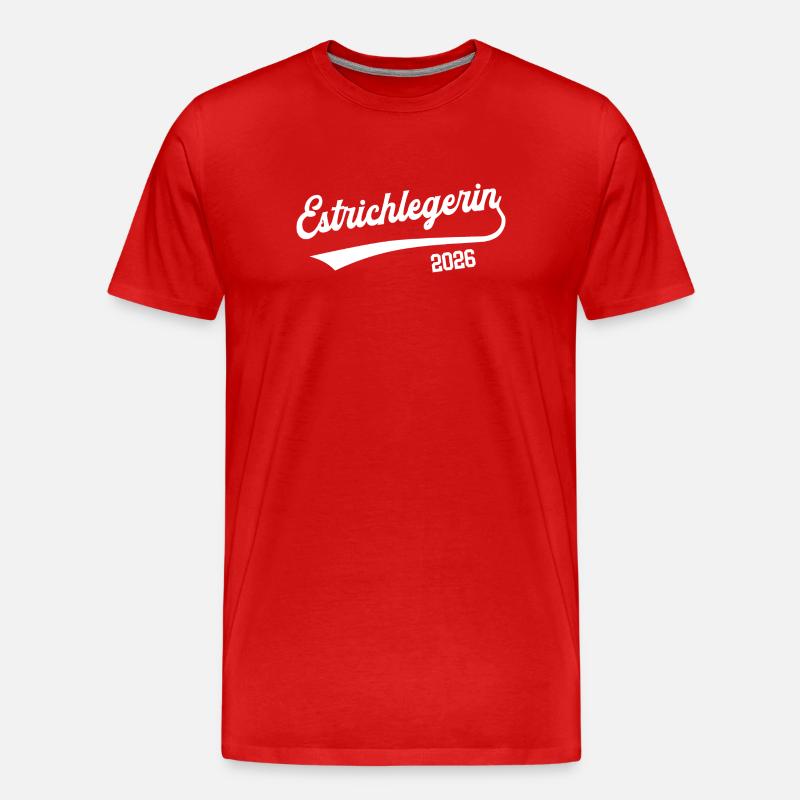 Estrichleger 2026 Ausbildung Beruf Bau Handwerker  - Männer Premium Bio T-Shirt - Rot