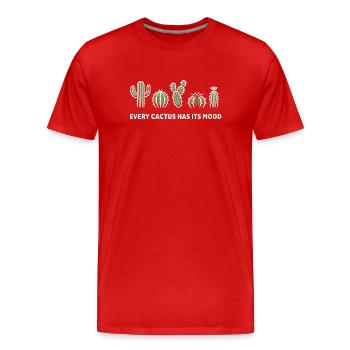Every Cactus Has Its Mood – Cactus Motif - Men's Premium Organic T-Shirt - red - Front - Damien (186cm)