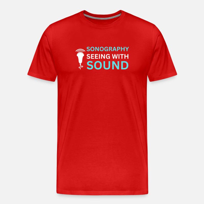 Échographie Son de Détection Échographiste - T-shirt bio Premium Homme - rouge