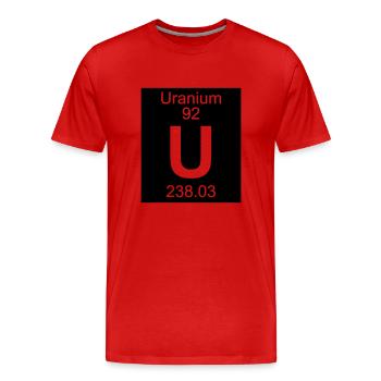 Uranium (U) (element 92) - Men's Premium Organic T-Shirt - red - Front - Damien (186cm)