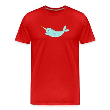 narwhal - Men's Premium Organic T-Shirt - red - Front - Damien (186cm)