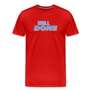 BIEN JOUÉ - T-shirt bio Premium Homme - rouge - Devant - Damien (186cm)