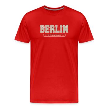 Berlin Spandau Vintage Logo - T-shirt bio Premium Homme - rouge - Devant - Damien (186cm)