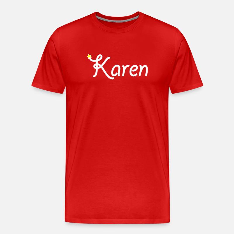 Karen - Männer Premium Bio T-Shirt - Rot