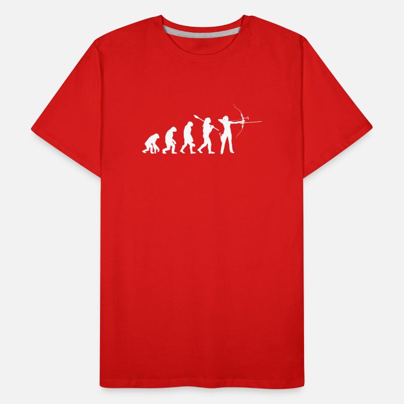 Evolution der Bogenschießfrau Bogenjägerin Sportgeschenk Männer Premium Bio T-Shirt