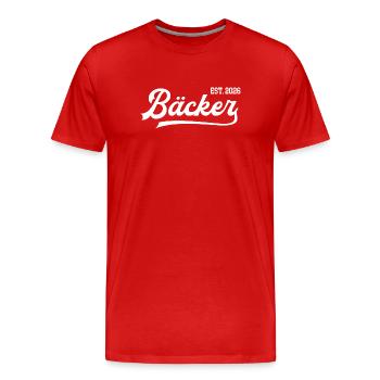 Bäcker 2026 Ausbildung Bäckerei Azubi Meister - Männer Premium Bio T-Shirt - Rot - Vorne - Damien (186cm)
