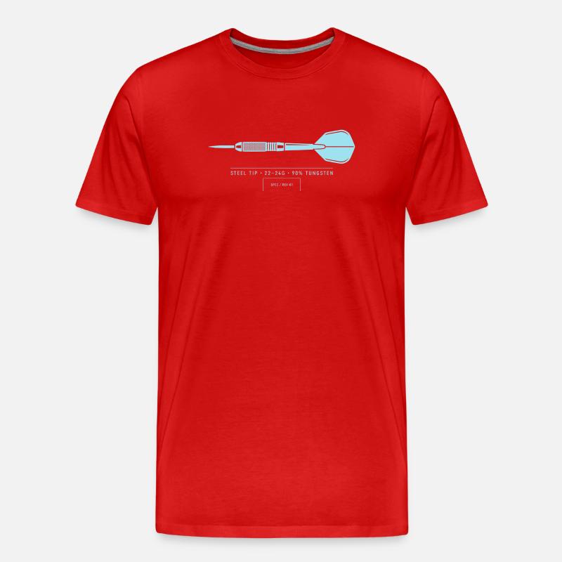 Dart Illustration Technische Blaupause Dartpfeil - Männer Premium Bio T-Shirt - Rot