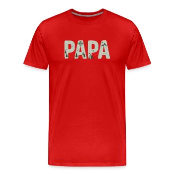 Le motif du camping en plein air de papa - T-shirt bio Premium Homme - rouge - Devant - Damien (186cm)