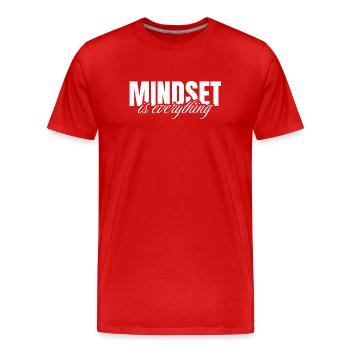 Mindset is everything - Männer Premium Bio T-Shirt - Rot - Vorne - Damien (186cm)
