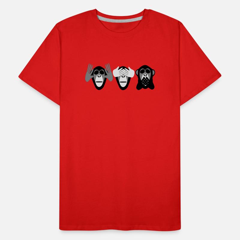 three monkeys, hear nothing see nothing nothing Men's Premium Organic T-Shirt