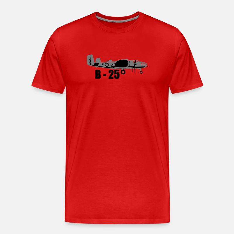 Bomber B-25 - Männer Premium Bio T-Shirt - Rot