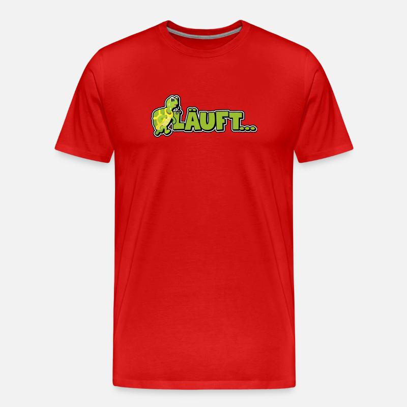 Läuft... - Schildkröte - Männer Premium Bio T-Shirt - Rot